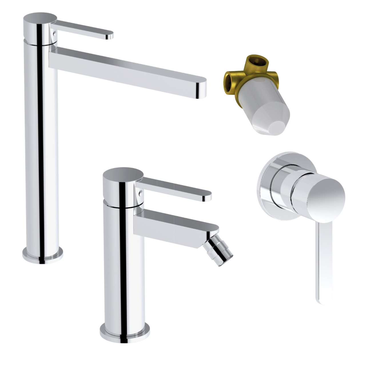 Eurorama - Irina - Set miscelatori bagno cromo con incasso doccia