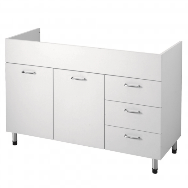 MOBILE SOTTOLAVELLO COLAVENE PER LAVELLO IN CERAMICA DA 120 CM CON CASSETTIERA A DX