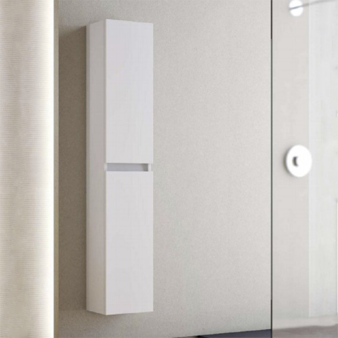Colonna bagno sospesa h.160 cm bianco opaco due ante apertura destra | Cube