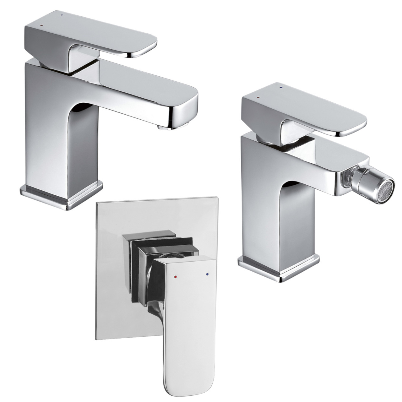 Quaranta - Maite - Set miscelatori bagno lavabo bidet doccia - Ottone cromo