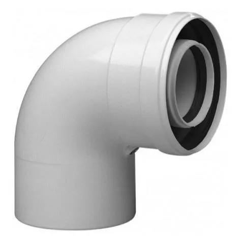 Curva coassiale diam.60/100 a 90 gradi per caldaie a condensazione