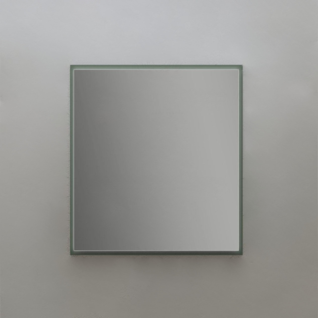 Specchio bagno led da 98 cm verde opaco con sistema antiappannamento