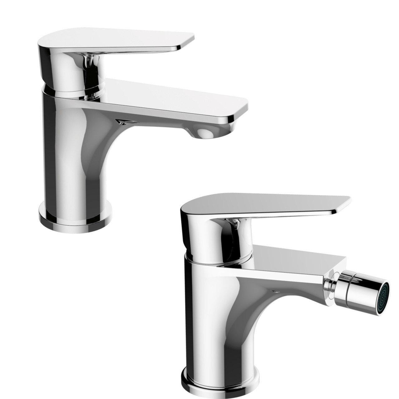 Quaranta - Sprint - Set miscelatori bagno lavabo e bidet - Cromo - Ottone