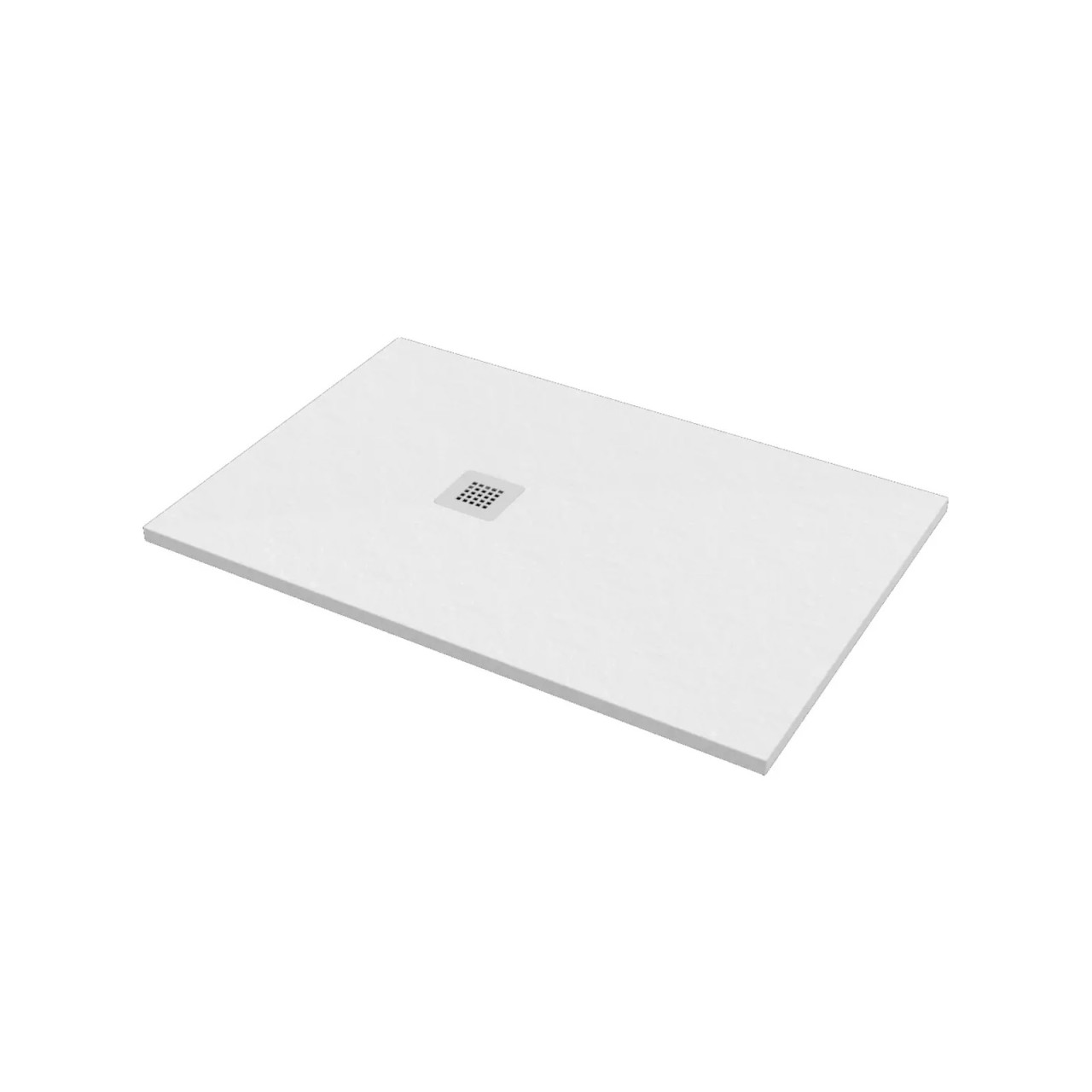 Euroceramica - Piatto Doccia 100x140 cm Effetto Pietra Bianco